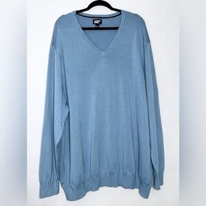 Lands’ End Men’s 100% Supima Cotton V-Neck Baby Blue
Sweater 4XL Tall 58-60